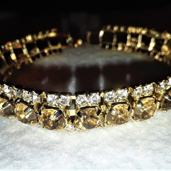 Jewelry - Brand New Luxury Gold & White CZ Tennis Bracelet